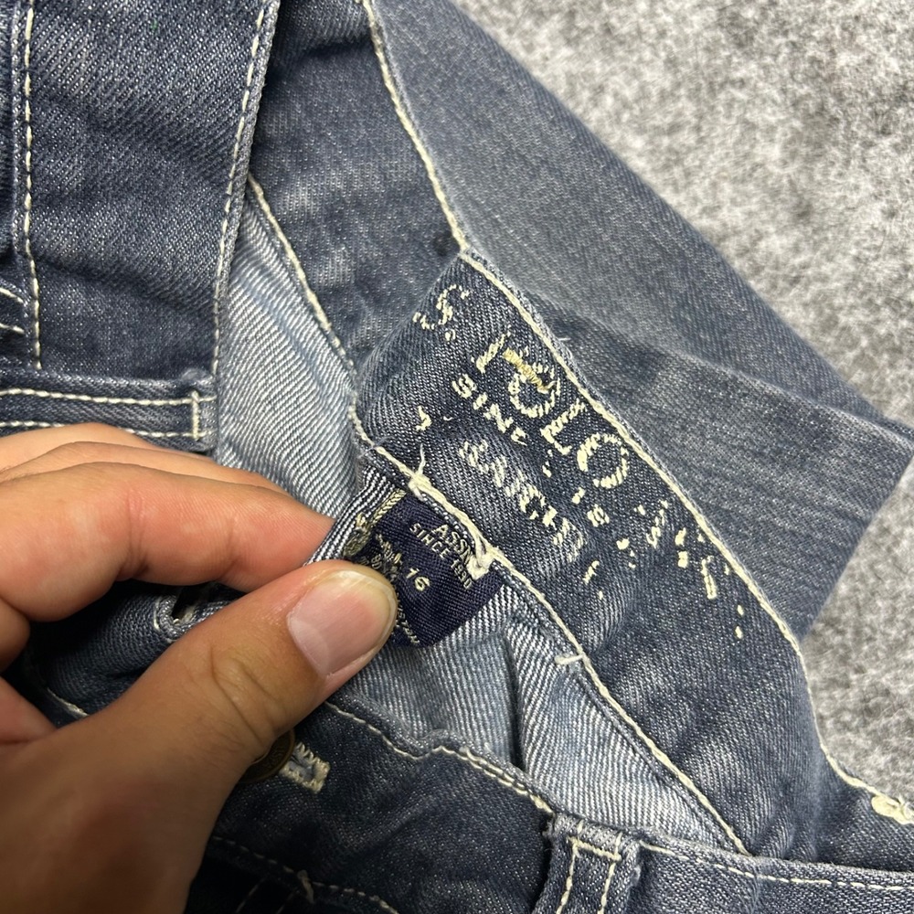US Polo Assn Boys Straight Leg Jeans Dark Wash Blue Size 16 Skater Y2K Retro - Picture 3 of 7